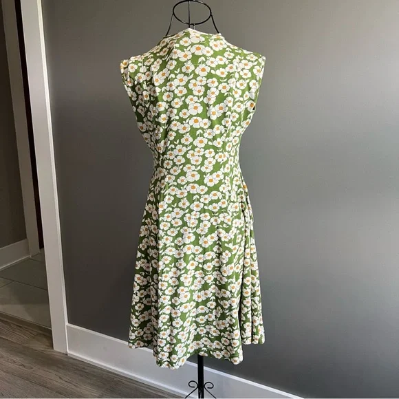 Effie's Heart Green Cream Floral A-line Midi Dress - Picture 3 of 6